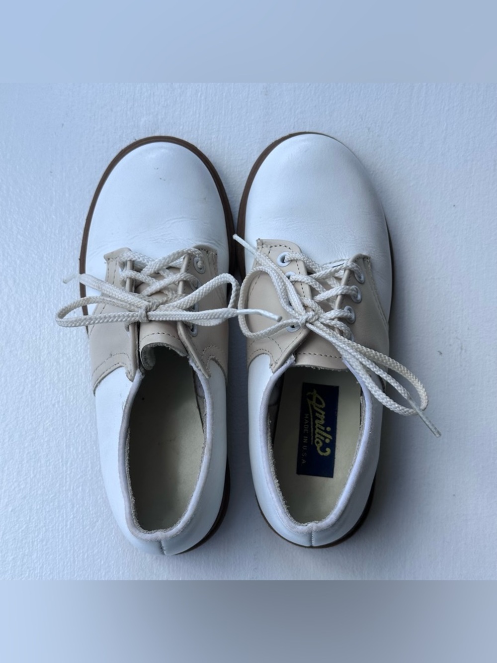 Amilio Kid's Leather Saddle Oxford Shoe size 10 Toddler - Picture 7 of 12